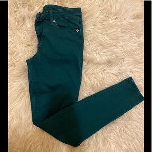 Turquoise Gap skinny jeans
